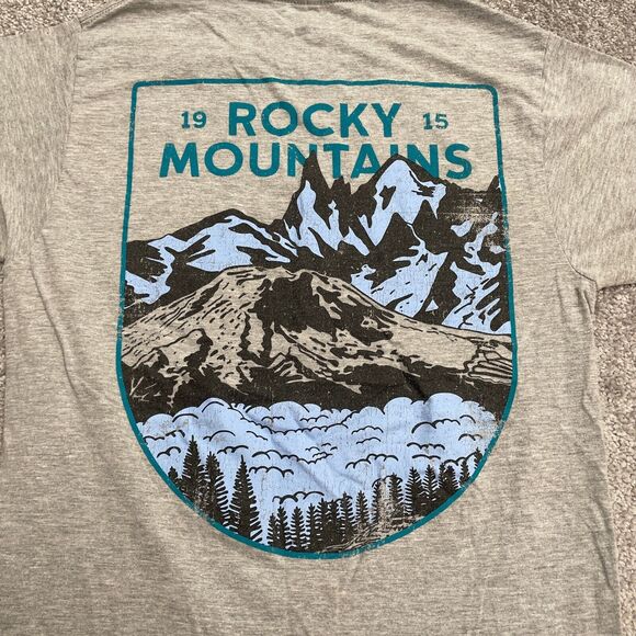 Columbia Graphic T-Shirt Men Small Gray Crew Neck Short Sleeve Cotton Casual Tee - Picture 4 of 12